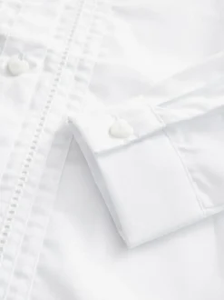 Next White Long Sleeve Lace Trim School Blouse (3-14yrs) Outlet
