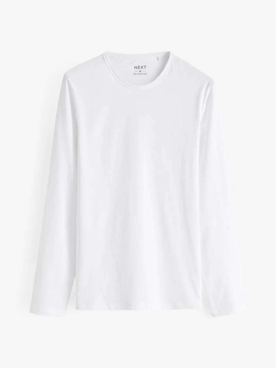 Next Long Sleeve Layering T-Shirts 5 Pack White Discount
