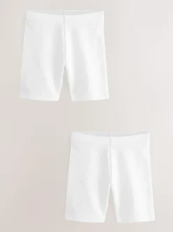 Next Longer Length 2 Pack Cotton Rich Stretch Cycle Shorts (3-16yrs) White Hot