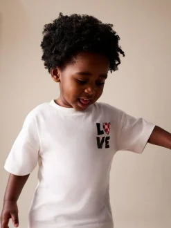 Next Short Sleeve Valentines T-Shirt (3mths-7yrs) White Love Hot
