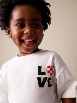 Next Short Sleeve Valentines T-Shirt (3mths-7yrs) White Love Hot