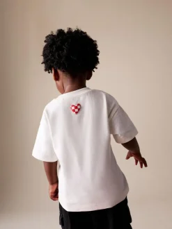 Next Short Sleeve Valentines T-Shirt (3mths-7yrs) White Love Hot