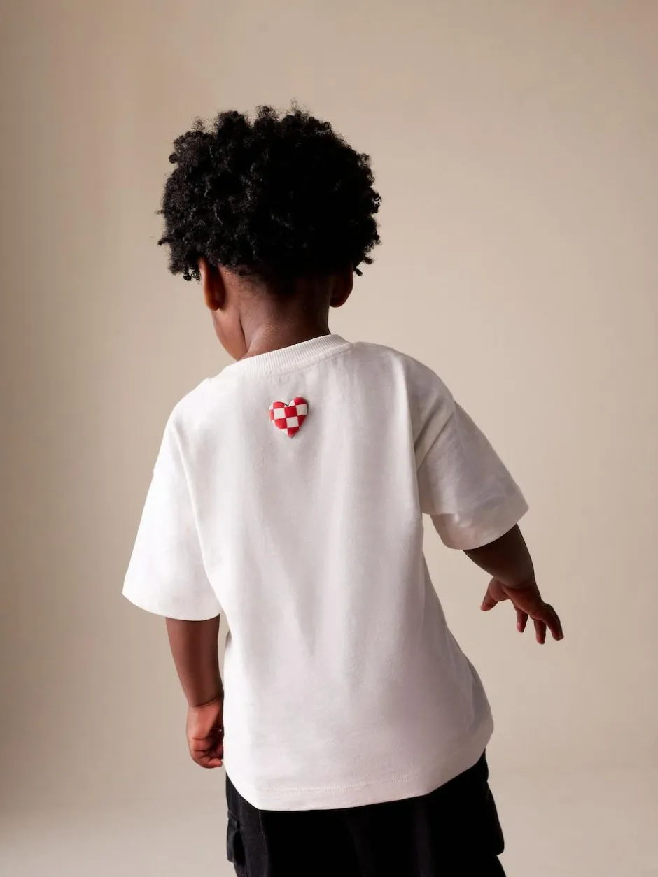 Next Short Sleeve Valentines T-Shirt (3mths-7yrs) White Love Hot