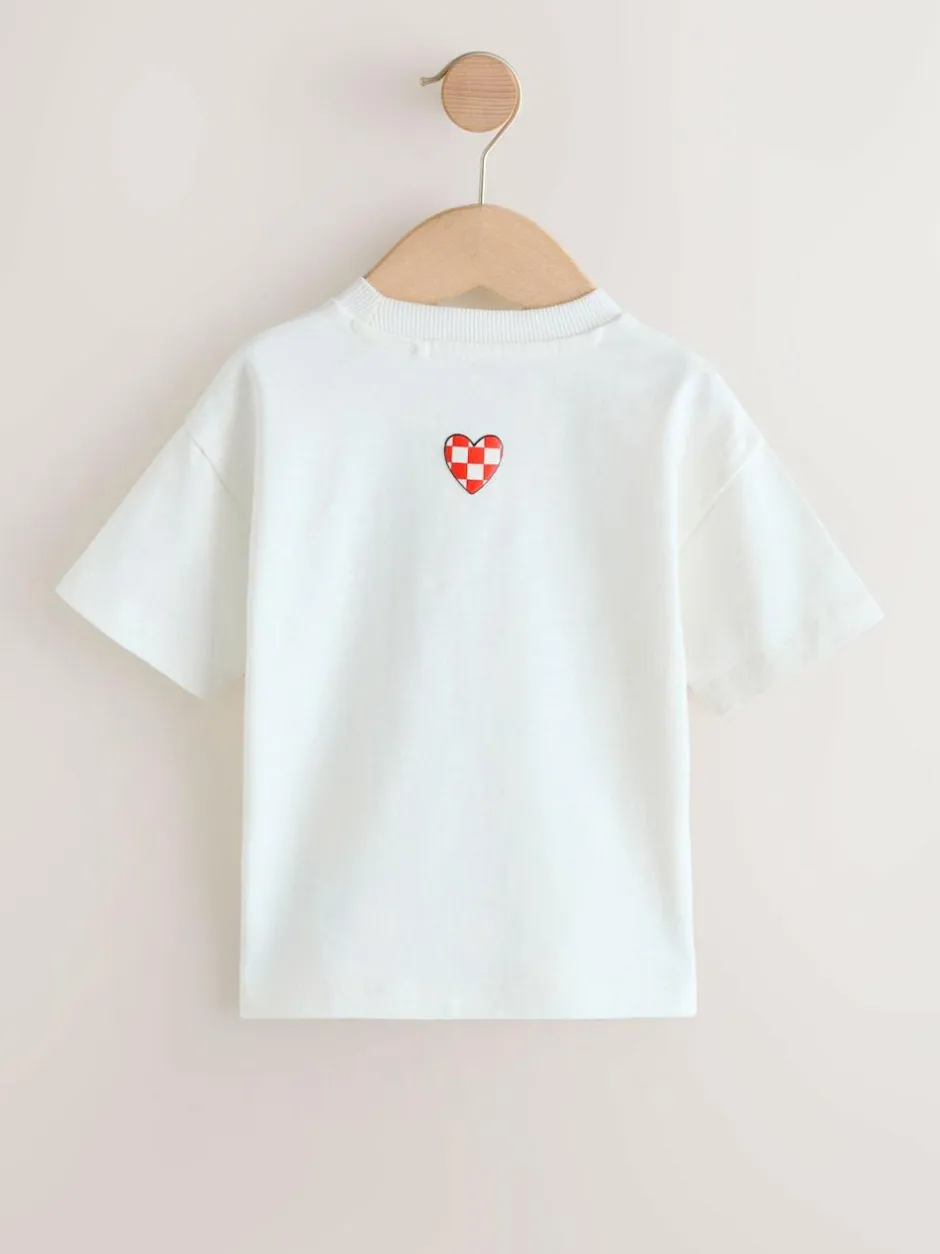 Next Short Sleeve Valentines T-Shirt (3mths-7yrs) White Love Hot