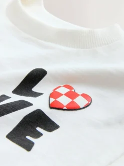 Next Short Sleeve Valentines T-Shirt (3mths-7yrs) White Love Hot
