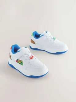 Next White Mario Elastic Lace Trainers Online