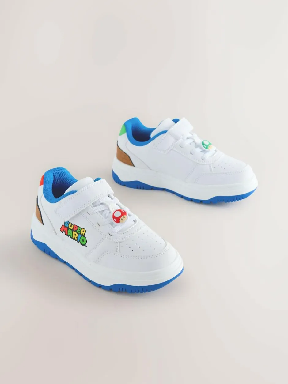 Next White Mario Elastic Lace Trainers Online