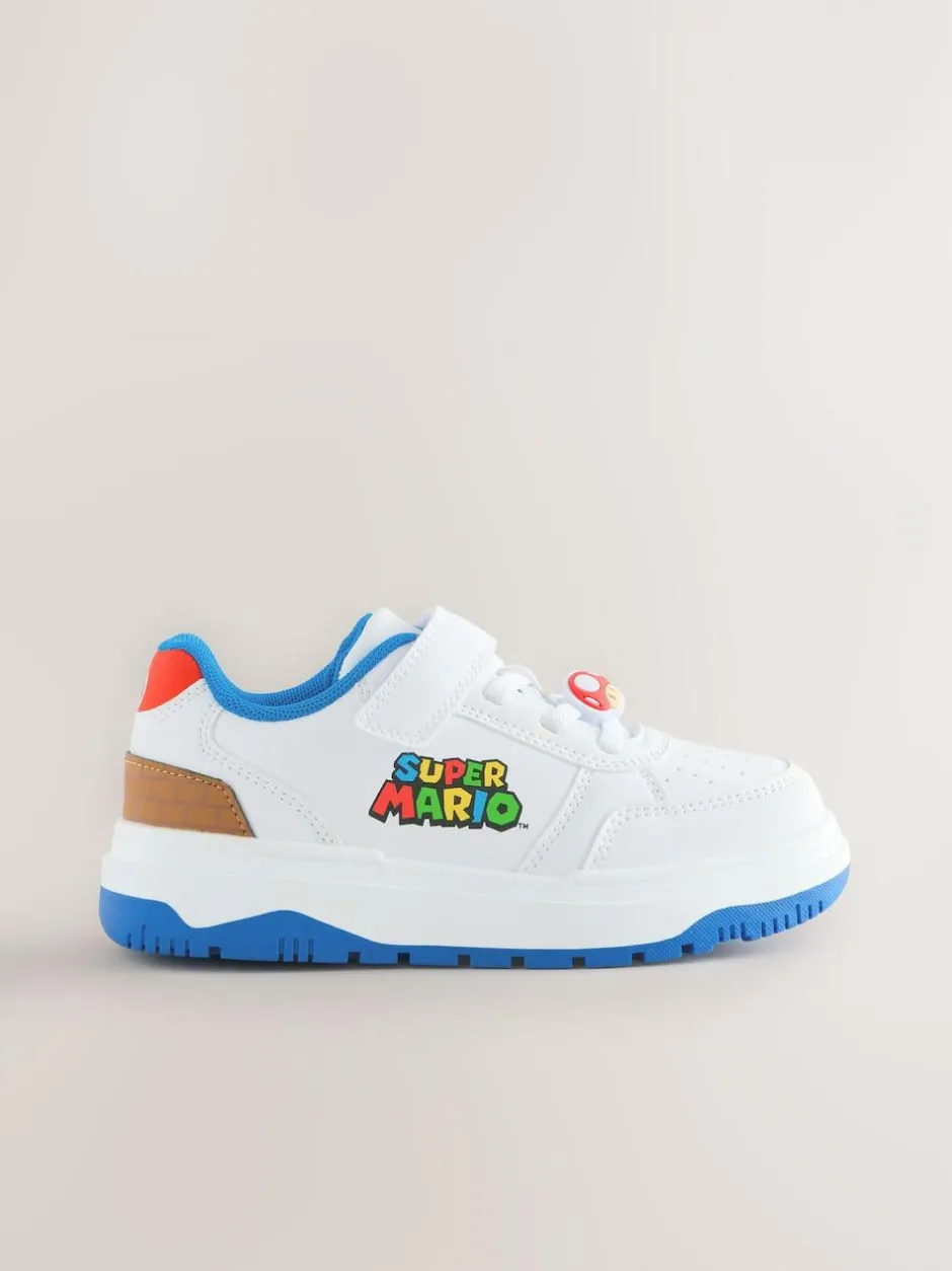 Next White Mario Elastic Lace Trainers Online
