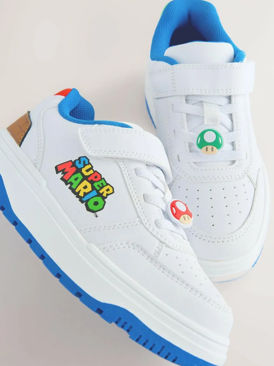 Next White Mario Elastic Lace Trainers Online