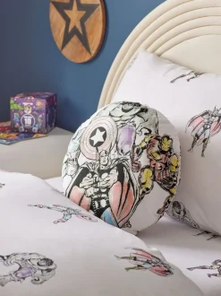 Next White Marvel 100% Cotton Circular Cushion Online