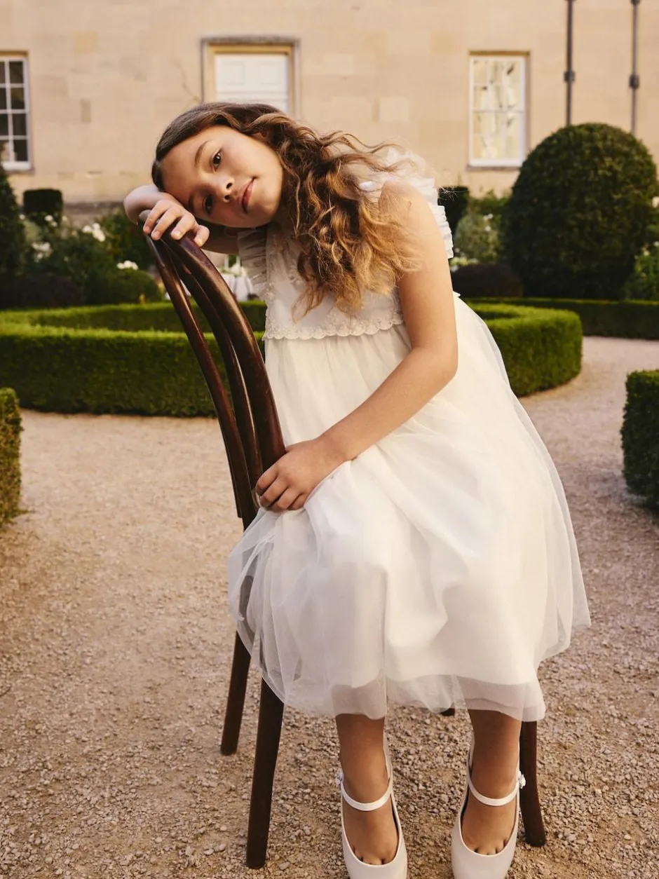 Next Mesh Flower Girl Dress (3-16yrs) White Online