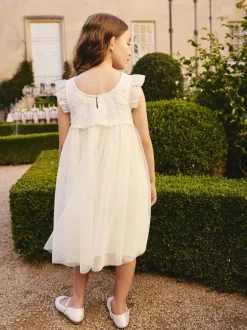 Next Mesh Flower Girl Dress (3-16yrs) White Online