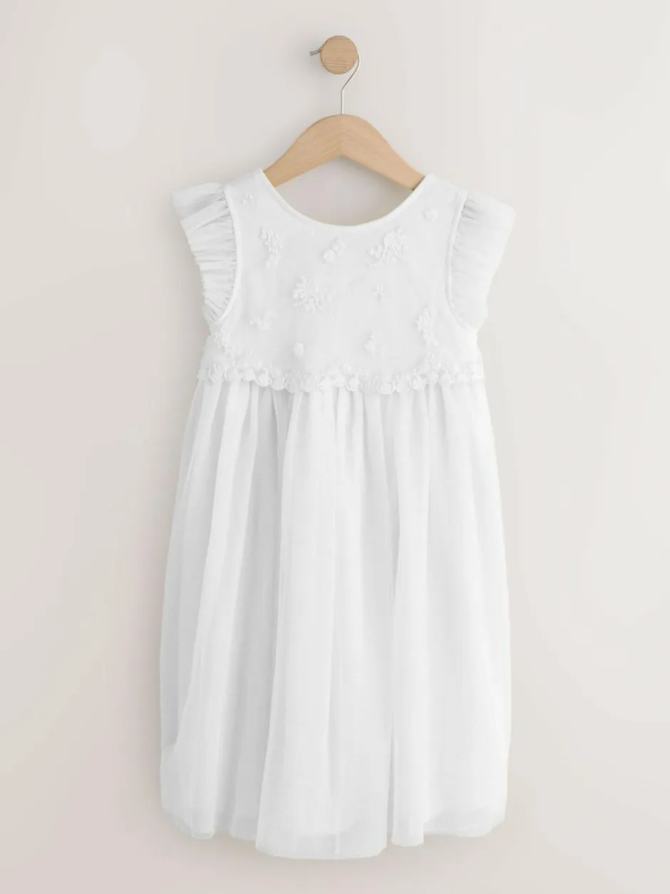 Next Mesh Flower Girl Dress (3-16yrs) White Online