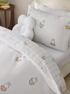 Next White Miffy Duvet Cover and Pillowcase Set New