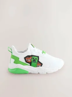 Next White Minecraft Elastic Lace Trainers Sale