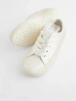 Next White Occasion Tulle Lace-Up Trainers Hot