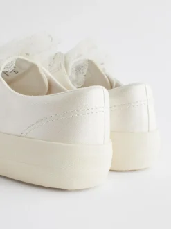Next White Occasion Tulle Lace-Up Trainers Hot