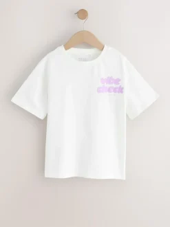 Next White Oversized Graphic Print T-Shirt (3-16yrs) Discount