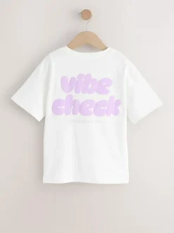 Next White Oversized Graphic Print T-Shirt (3-16yrs) Discount