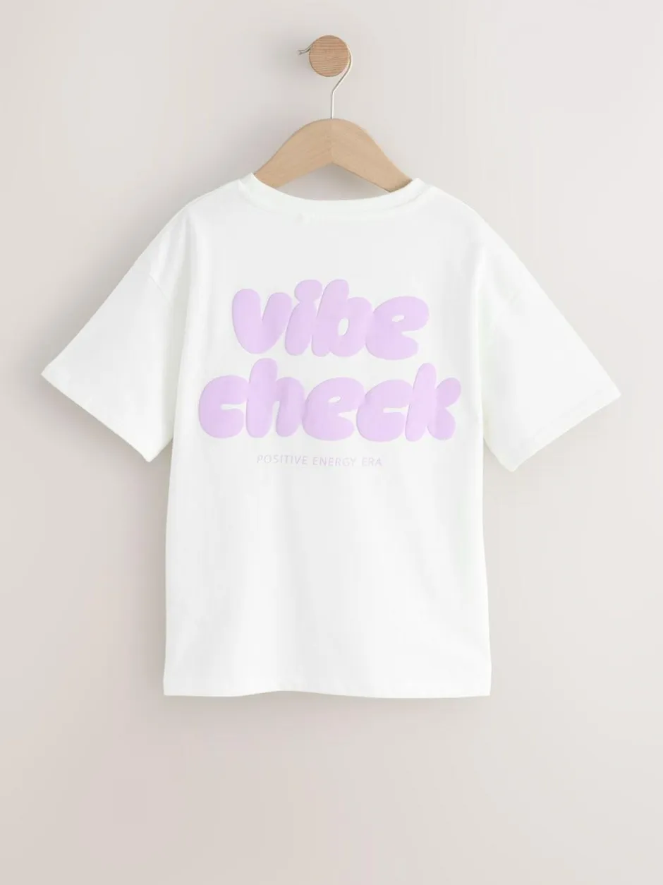Next White Oversized Graphic Print T-Shirt (3-16yrs) Discount
