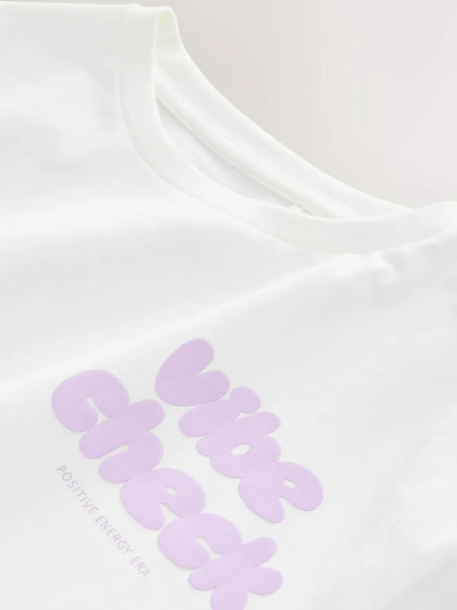 Next White Oversized Graphic Print T-Shirt (3-16yrs) Discount