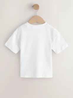 Next White Palm Tree Short Sleeve Small Graphic T-Shirt (3mths-7yrs) Hot