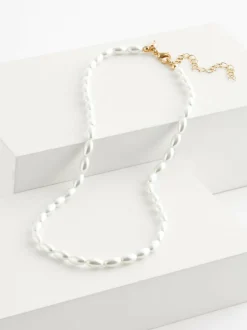 Next White Pearl Effect Short Necklace Hot