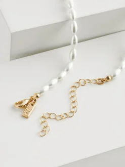 Next White Pearl Effect Short Necklace Hot