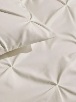 Next Pinch Pleat Soft Touch Brushed Duvet Cover and Pillowcase Set White Outlet