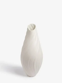Next White Pleated Ceramic Extra Large Vase