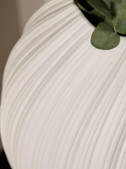 Next White Pleated Ceramic Large Vase Online