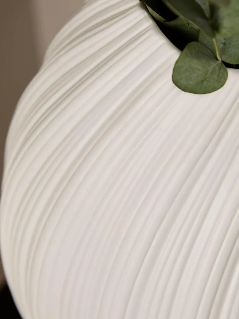 Next White Pleated Ceramic Large Vase Online