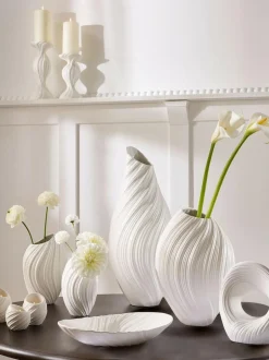 Next White Pleated Ceramic Large Vase Online
