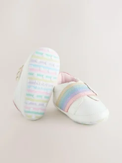Next Baby Touch Fasten Trainers (0-24mths) White Rainbow Discount