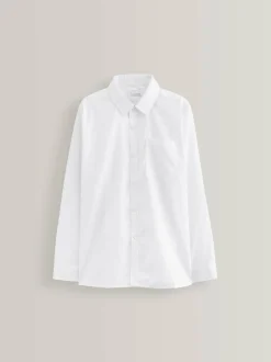 Next Regular Fit 2 Pack Long Sleeve School Shirts (3-17yrs) White Hot