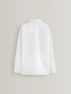 Next Regular Fit 2 Pack Long Sleeve School Shirts (3-17yrs) White Hot