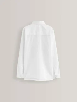 Next White Regular Fit 5 Pack Long Sleeve School Shirts (3-17yrs) Outlet