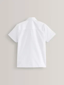 Next White Regular Fit 5 Pack Short Sleeve School Shirts (3-17yrs) Outlet