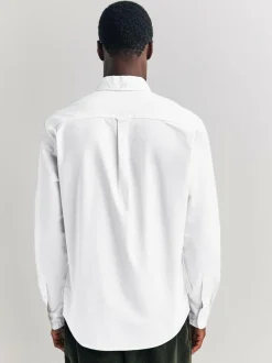 Next White Regular Fit Long Sleeve Oxford Shirt New