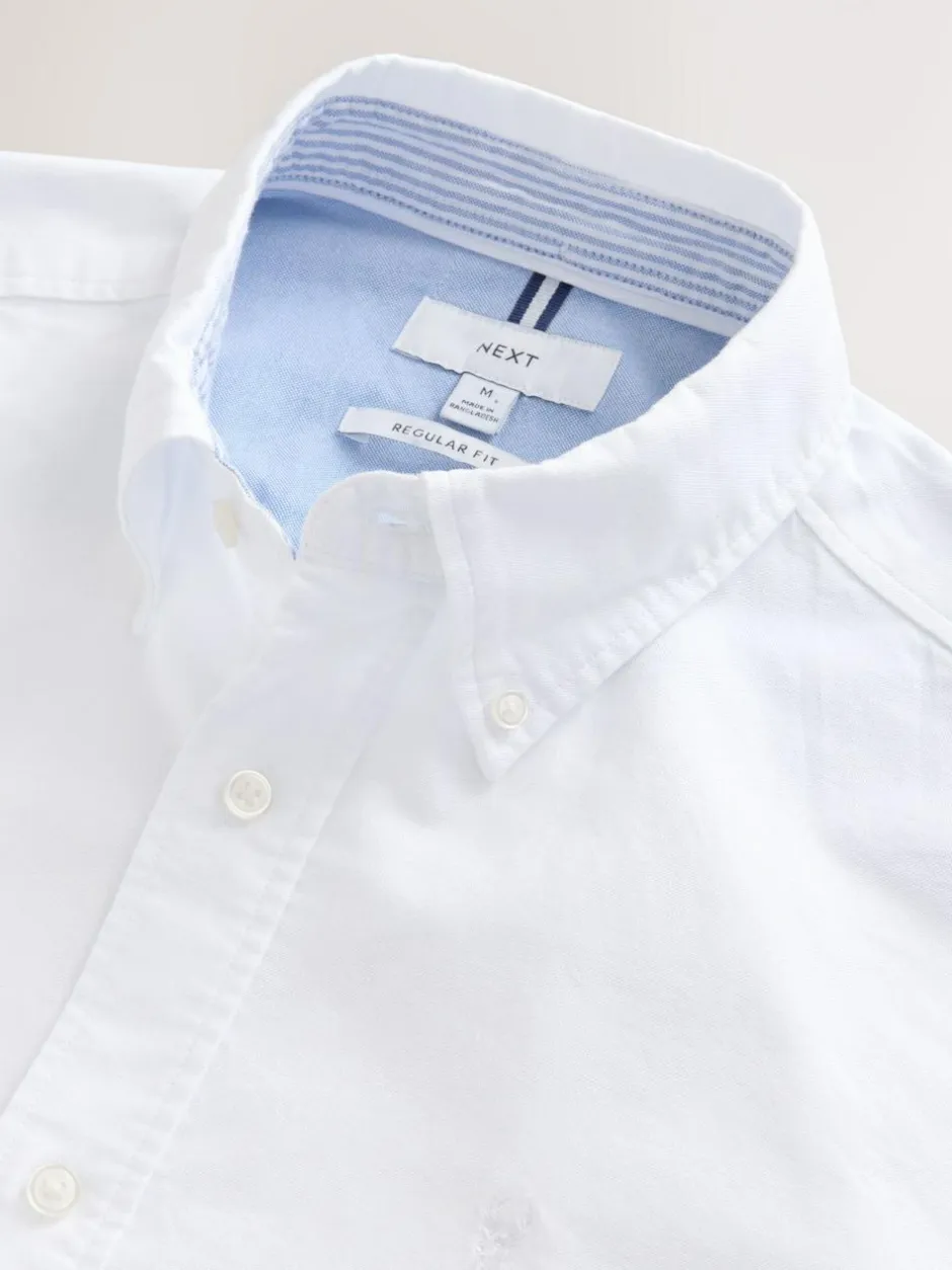 Next White Regular Fit Long Sleeve Oxford Shirt New