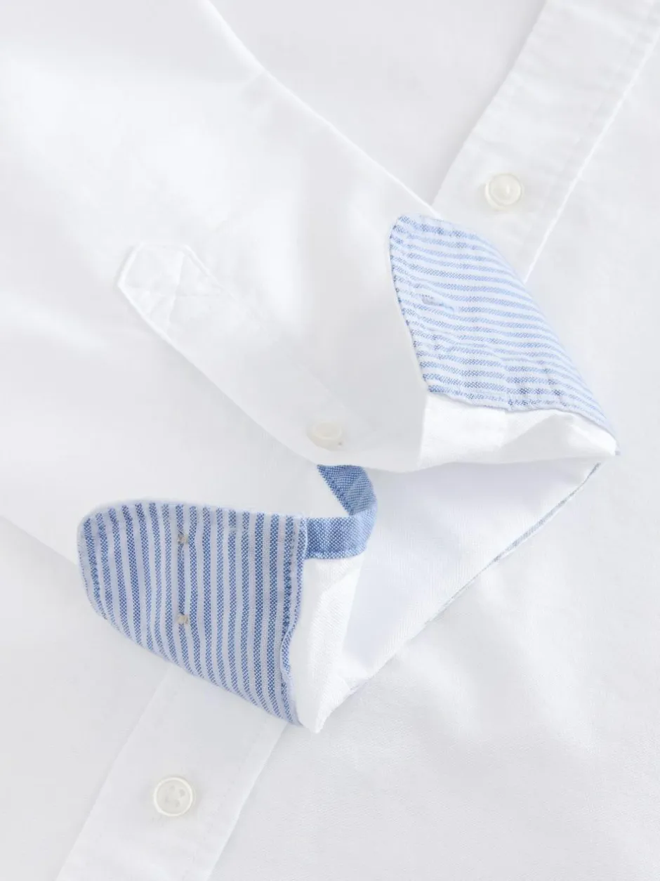 Next White Regular Fit Long Sleeve Oxford Shirt New
