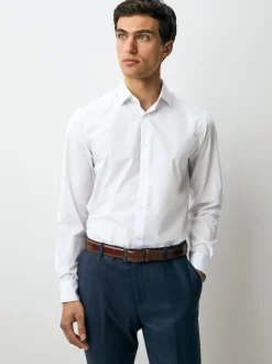 Next Regular Fit Single Cuff Easy Care Smart Shirts 3 Pack White Clearance