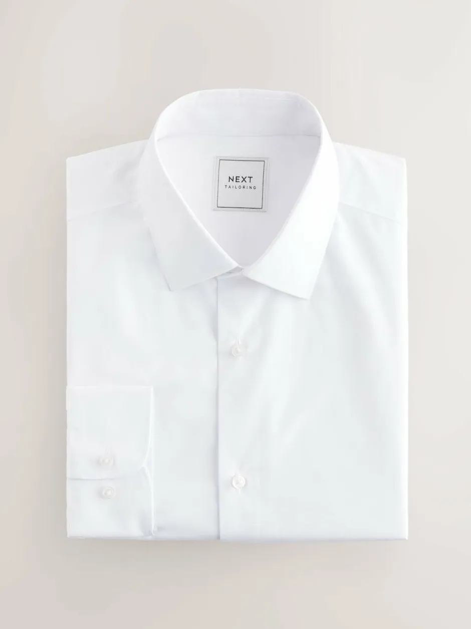 Next Regular Fit Single Cuff Easy Care Smart Shirts 3 Pack White Clearance