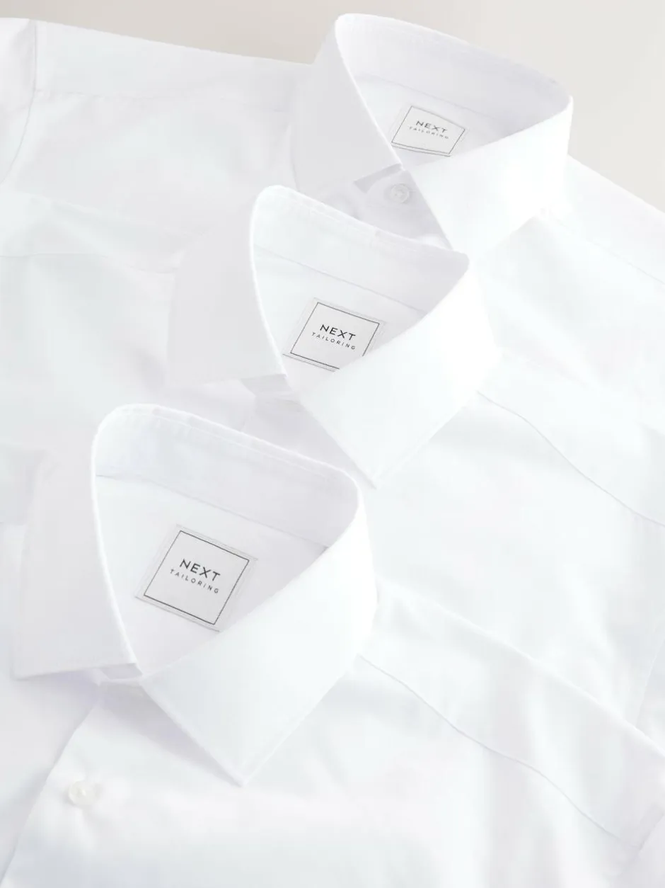 Next Regular Fit Single Cuff Easy Care Smart Shirts 3 Pack White Clearance