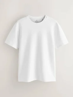 Next White Regular Fit Smart Soft Touch Heavyweight T-Shirt Sale