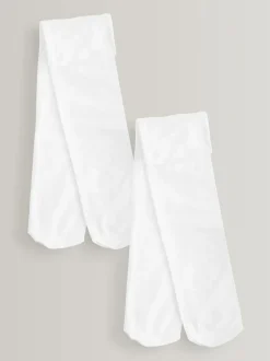 Next Regular Length 2 Pack 80 Denier School Tights White Clearance