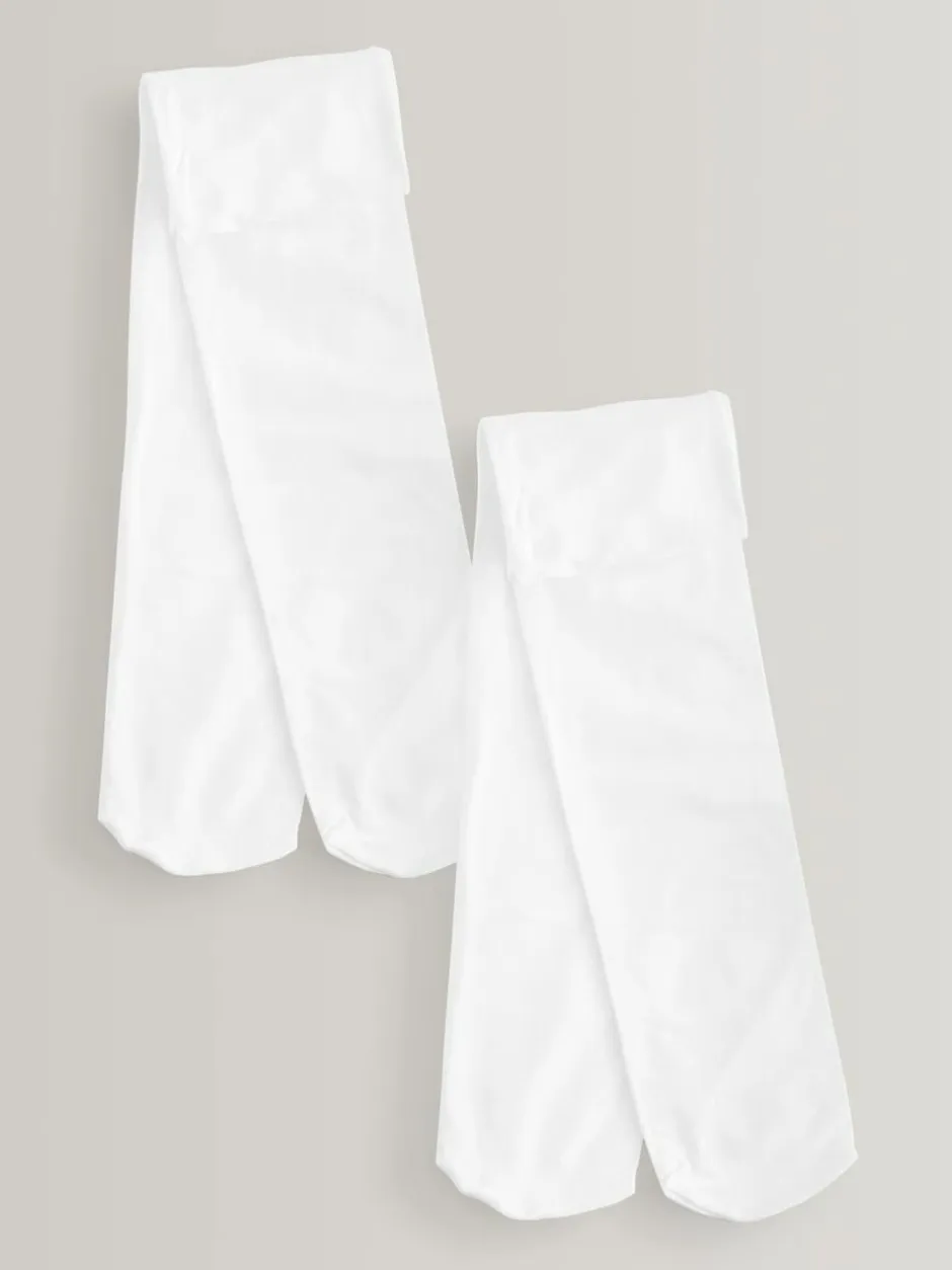 Next Regular Length 2 Pack 80 Denier School Tights White Clearance