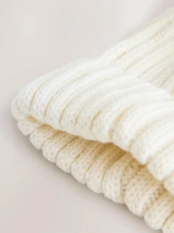Next White Rib Pom Beanie (3mths-16yrs) Online