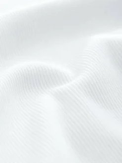 Next Ribbed Short Sleeve Crew T-Shirt White Outlet