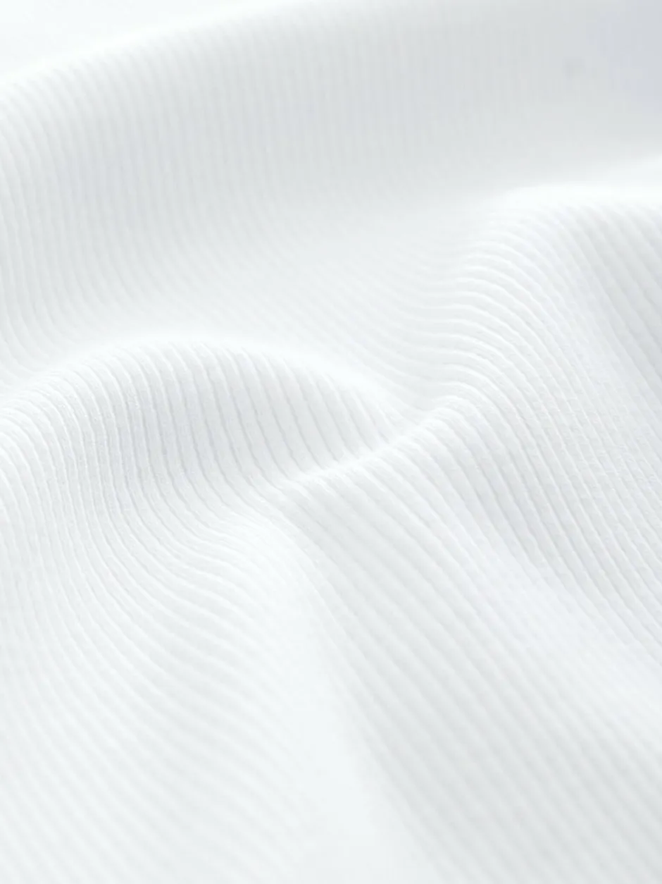 Next Ribbed Short Sleeve Crew T-Shirt White Outlet